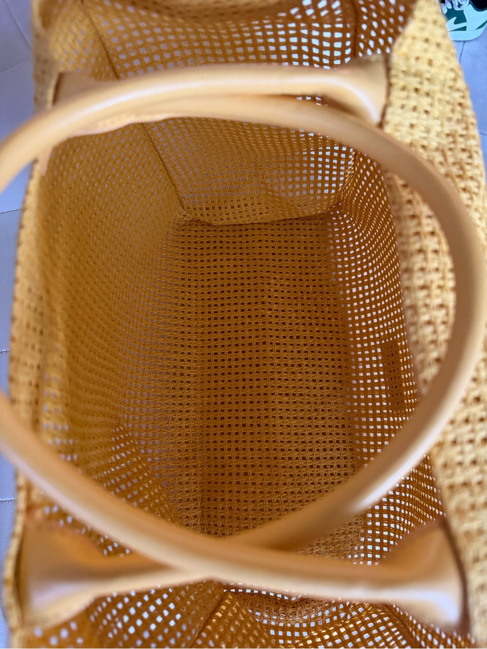 Lancome Yellow Woven Tote - Picture 3 of 7